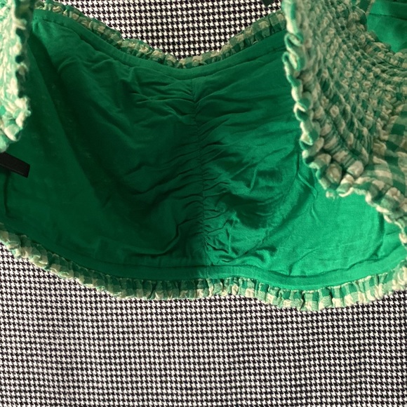 anthropologie cropped bandeau gingham top - Picture 3 of 3